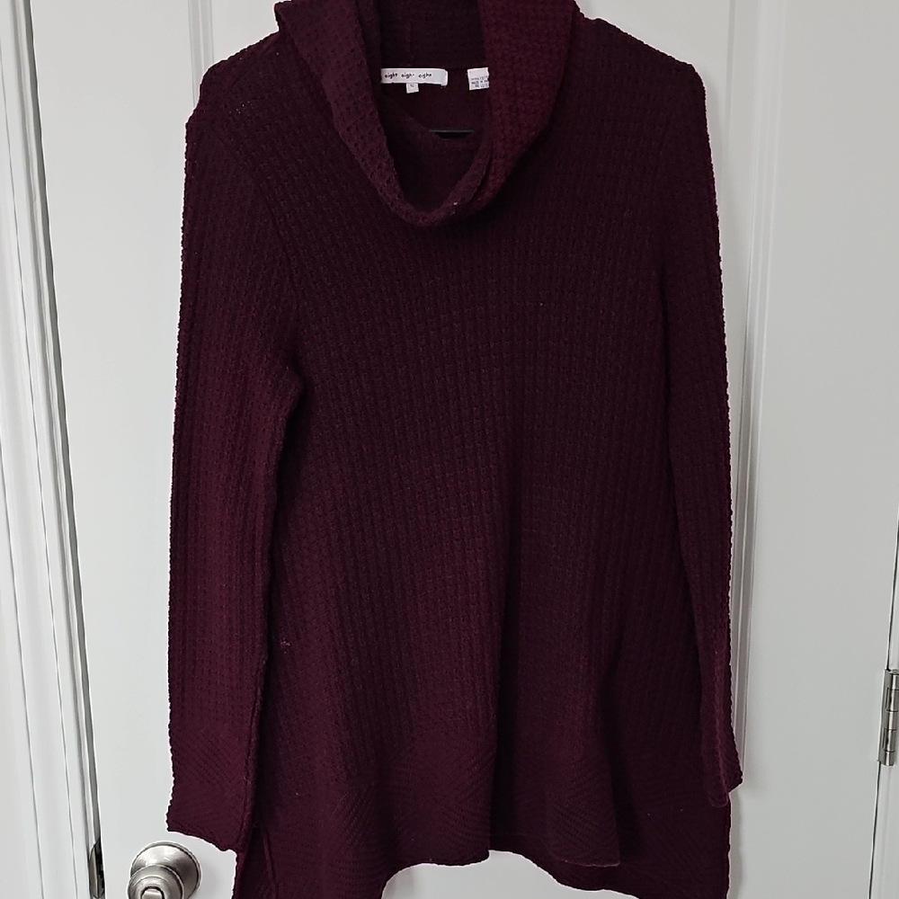 Eight Eight Eight Deep Burgundy Cowl Neck Sweater